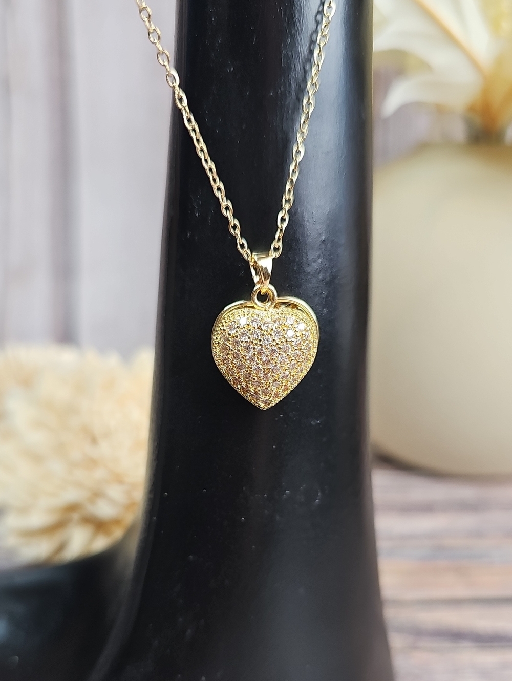NEW MOISSANITE HEART SHAPED CAGE NECKLACE
